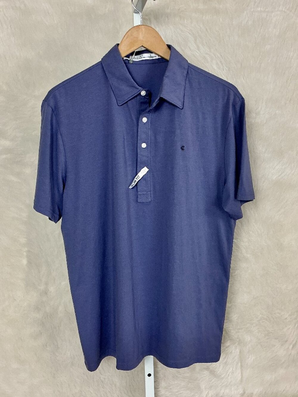 Criquet Blue Top Shelf Range Short Sleeve Slim Fit Polo Shirt Golf Preppy NWT L